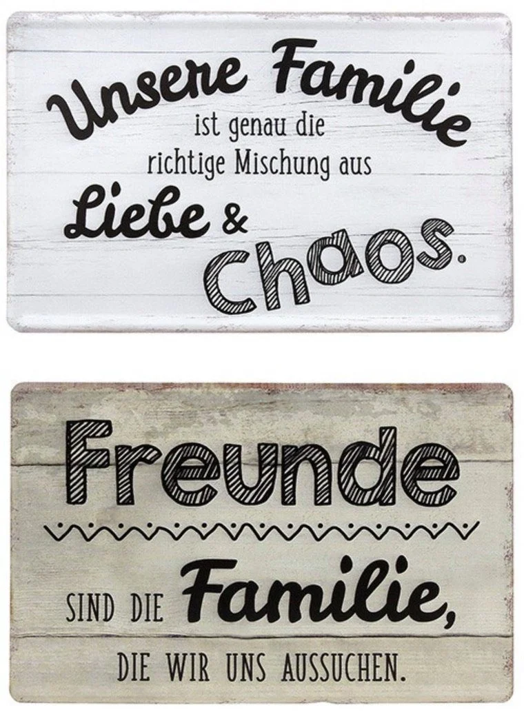 Vintage-Metallschild „Freunde sind die Familie …“